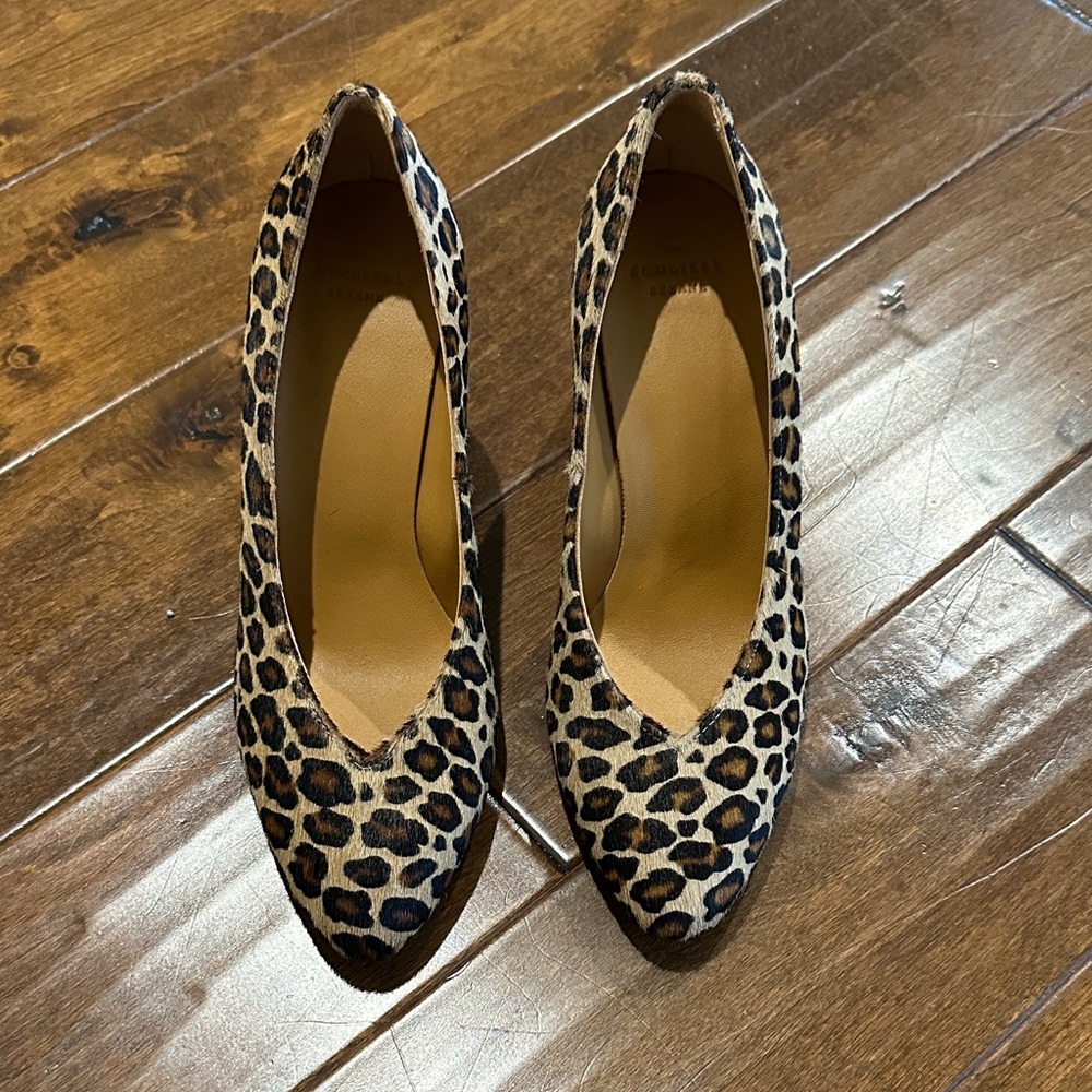 Sézane Leopard Print Block Heels